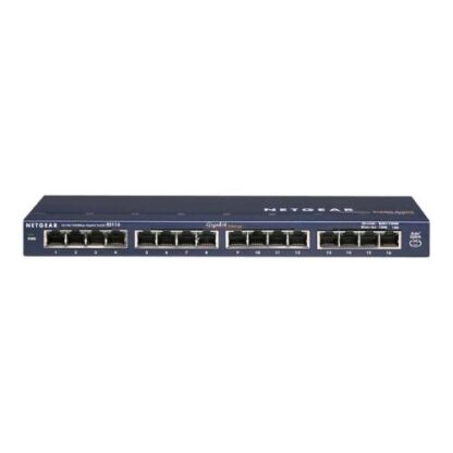 NETGEAR GS116GE SWITCH NON GESTITO 16 PORTE GIGAGBIT RJ-45 10/100/1000Mbps NERO