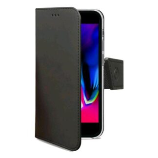 CELLY APPLE iPHONE SE 2022/ iPHONE SE 2020/ iPHONE 8/ iPHONE 7/ iPHONE 6s / iPHONE 6 CUSTODIA A PORTAFOGLIO IN SIMILPELLE NERA