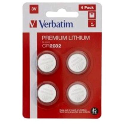 VERBATIM PREMIUM BATTERIE A BOTTONE LITIO CR2032 3 V. CONF 4 Pz