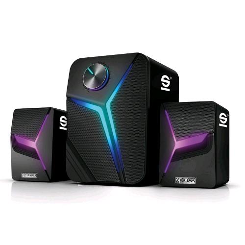 CELLY SPARCO DIFFUSORI CABLATI GAMING CON LUCI LED RGB E SUBWOOFER 11 W BLACK