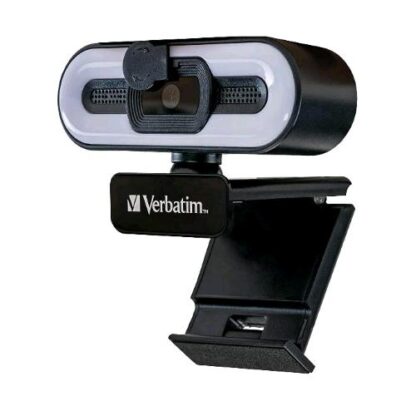 VERBATIM AWC-02 WEB CAM FULL HD 30 PFS AUTOFOCUS MICROFONO + LUCE USB 2.0 NERO