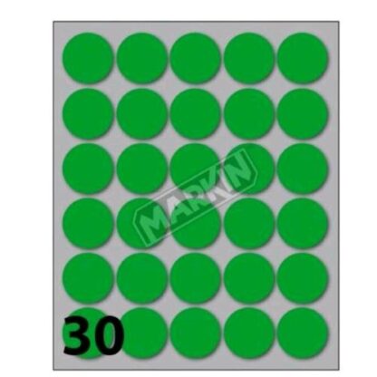 MARKIN ETICHETTE ADESIVE ROTONDE 22 mm VERDE CONF 300 Pz.