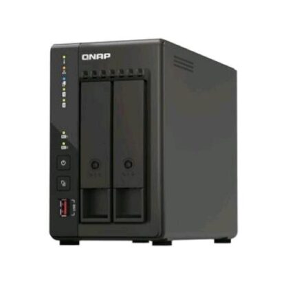 QNAP TS-253E NAS CHASSIS TOWER INTEL CELERON J6412 2.6GHz RAM 8GB-2 BAY HDD/SSD 2.5"/3.5"/M.2-LAN 10/100/1000/2500 Mbps COLORE NERO