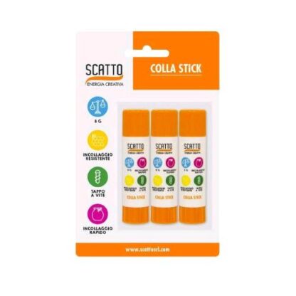 SCATTO COLLA STICK FLACONE DA 8GR BIANCO CONF 3 Pz.