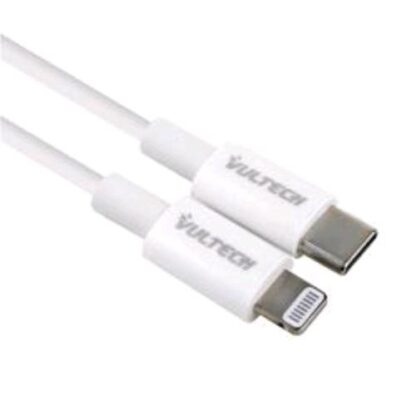 VULTECH CAVO DA USB-C A LIGHTNING CERTIFICATO MFI PER APPLE 3A 18 W 1 MT BIANCO