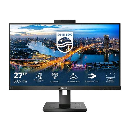 PHILIPS 275B1H/00 B-LINE 27" LED IPS 2K WEBCAM 16:9 75Hz 4MS CONTRASTO 1.000:1 HUB USB VGA DVI-D HDMI DISPLAYPORT ALTOPARLANTI INCORPORATI NERO