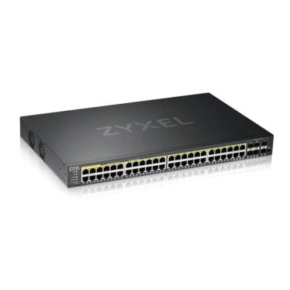 ZYXEL GS2220-50HP-EU0101F SWITCH GESTITO L2 44 x 10/100/1000 (PoE+) + 4 x combo Gigabit SFP + 2 x Gigabit SFP PoE+ (375 W) MONTABILE SU RACK