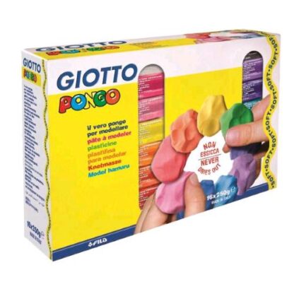 GIOTTO PANETTI PLASTILINA DA 250GR COLORI ASSORTITI CONF 16 Pz.