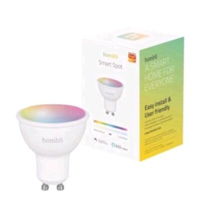 HOMBLI SMART SPOT LAMPADIMA LED SMART GU10 WI-FI 4.5W 380 LUMEN DIMMERABILE CONTROLLO VOCALE TRAMITE GOOGLE ASSISTANT ALEXA E SIRI MULTICOLORE