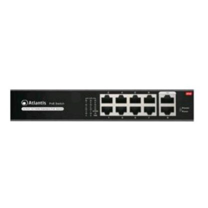 ATLANTIS A02-F10P8-120W SWITCH NON GESTITO 10 PORTE FAST ETHERNET 10/100 DI CUI 8 PORTE PoE 120 W DESKTOP NERO