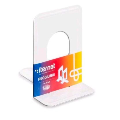 PLASTIDEA REGGILIBRI IN METALLO 12,7X16,5X16,5 CM BIANCO CONF 2 Pz.