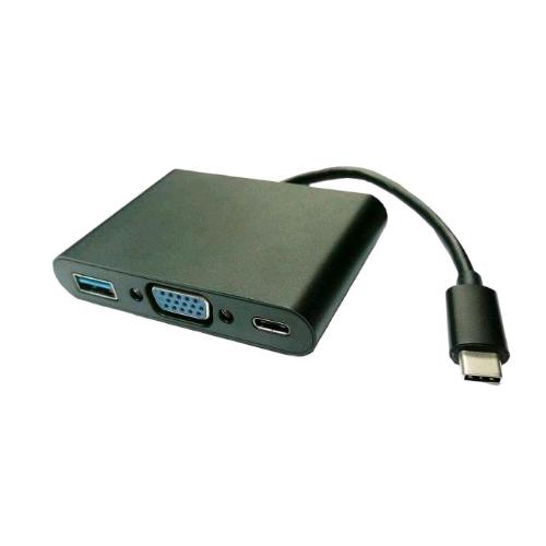 NILOX NX080200133 ADATTATORE USB TYPE-C A VGA USB-A 3.0 USB YPE- C POWER NERO