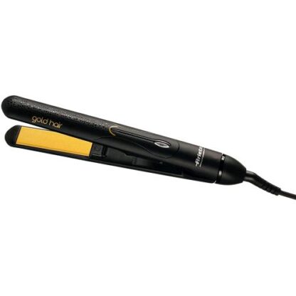 ARIETE 8143 GOLD HAIR PIASTRA PER CAPELLI ROTONDA RIVESTIMENTO IN CERAMICA, TEMPERATURA COSTANTE FUNZIONE IONICA ANTI CRESPO, FORMA TONDA ADATTA A TUTTI I FINISHING, BLOCCO PIASTRE, NERO