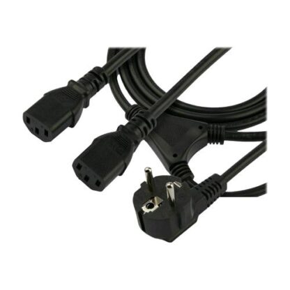 STARTECH CAVO DI ALIMENTAZIONE PER COMPUTER AD Y DA CAVO SPLITTER DA SCHUKO EU A 2 x C13 10A-250V 2 MT NERO