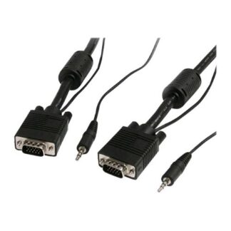 STARTECH CAVO COASSIALE ESTENSIONE VIDEO VGA MASCHIO/MASCHIO CON AUDIO MINI PHONE STEREO 3.5mm MASCHIO/MASCHIO 2 MT NERO