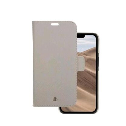 DBRAMANTE 1928 NEW YORK APPLE iPHONE 14 PRO MAX CUSTODIA PORTAFOGLIO IN PELLE SABBIA