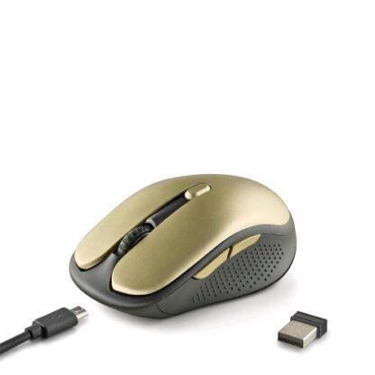 NGS EVO RUST BLACK MOUSE RICARICABILE WIRELESS 2.4 GHZ TASTI SILENZIOSI 3 LIVELLI DPI:800/1200/1600 PROGETTATO PER DESTRIMANI GOLD BLACK