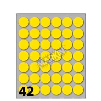 MARKIN ETICHETTE ADESIVE ROTONDE 18 mm GIALLO CONF 420 Pz.
