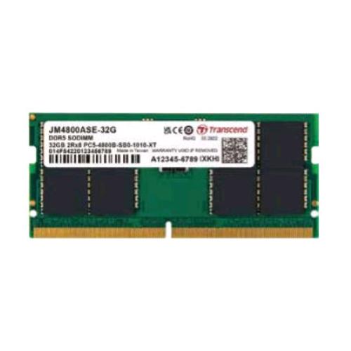 TRANSCEND JETRAM MEMORIA RAM 1x32GB 4.800MHz TECNOLOGIA DDR5 TIPOLOGIA SO-DIMM 262-PIN CL40