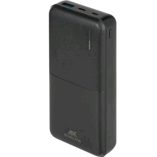 RIVACASE POWER BANK 20.000mAH 5V 3A IMPUT USB-C - OUTPUT 1 x USB-A + 1 x USB-C BLACK