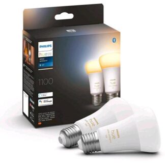 PHILIPS HUE WHITE AMBIANCE LAMPADINE LED SMART BLUETOOH CONTROLLO VOCALE ATTACCO E27 8W EQUIVALENTE 75 W DIMMERABILI 1100 LUMEN LUCE BIANCA DA CALDA A FREDDA 2200-6500 K CLASSE DI EFFICIENZA ENERGETICA F CONF 2 Pz.