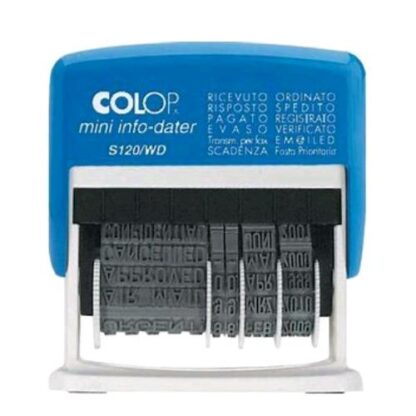 COLOP S120WD TIMBRO POLINOMIO DATARIOAUTOINCHIOSTRANTE CARTTERE 4 mm BLU