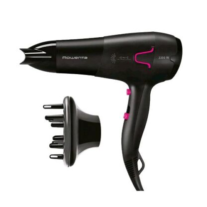 ROWENTA CV5623 POWER PRO IONIC ASCIUGACAPELLI2200 W EMISSIONE DI IONI 6 IMPOSTAZIONI 2 TEMPERATURE DIFFUSORE PER RICCI NERO