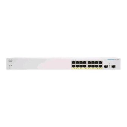 CISCO BUSINESS 220 SERIES SWITCH GESTITO L2 16 x 10/100/1000 (PoE+) + 2 x Gigabit SFP (uplink) PoE+ (130 W) MONTABILE SU RACK