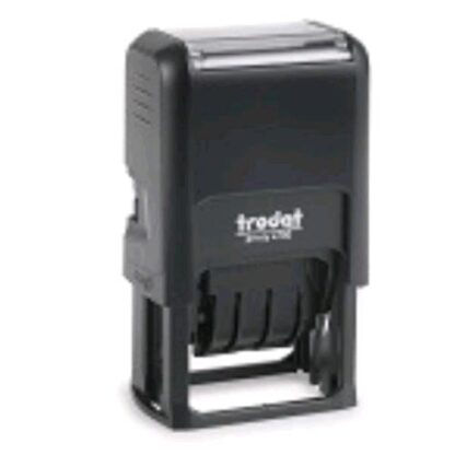 TRODAT PRINTY 4750 TIMBRO DATARIO CON TESTO PERSONALIZZABILE AUTOINCHIOSTRANTE CARATTERE 4 mm PIASTRA 41X24 mm NERO