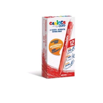 CARIOCA OOPS PENNA A SFERA A SCATTO CANCELLABILE TRATTO 0.7 mm INCHIOSTRO ROSSO CONF 12 Pz.