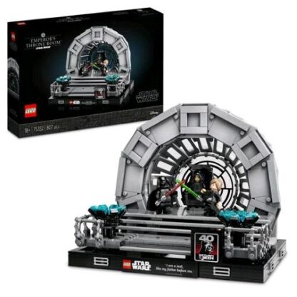 LEGO STAR WARS DIORAMA SALA DEL TRONO SE DUELLO SPADE LASER 40 ANNIVERSARIO DEL RITORNO DELLO JEDI CON 3 MINIFIGURE
