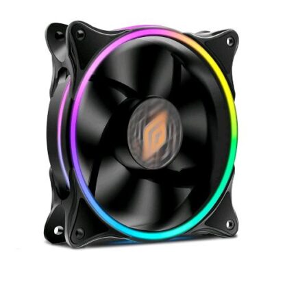 NOUA NOTUS VENTOLA 12 LED DUAL HALO SLIM RGB RAINBOW DA 120 MM COOLING FAN PWM 6-PIN 1300RPM ADDRESSABLE 5V 3PIN ADD RGB SYNC BLACK