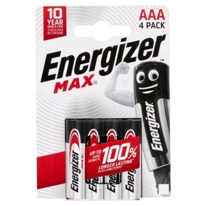 ENERGIZER MAX BATTERIE ALKALINE AAA MINI STILO CONF 4 Pz.