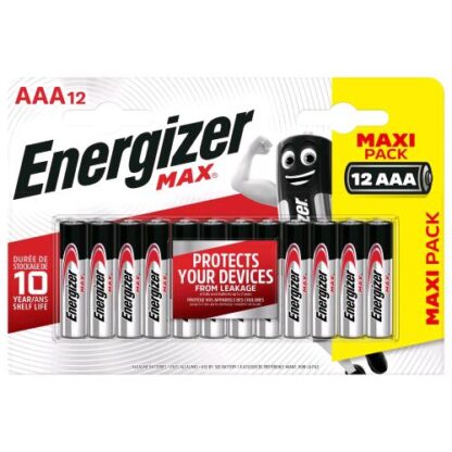 ENERGIZER MAX BATTERIE ALKALINE MINI STILO AAA 1.5 V MAXI PACK CONF 12 Pz.