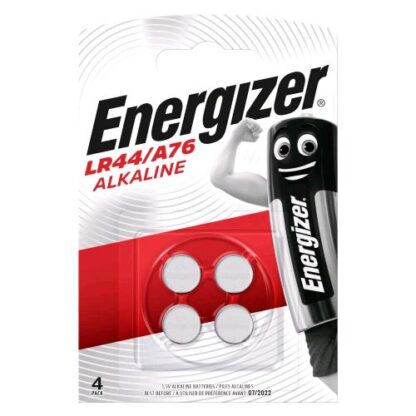 ENERGIZER LR44/A76 BATTERIE A BOTTONE ALKALINE 1.5 V CONF 4 Pz.