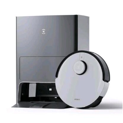 ECOVACS DEEBOT X1 OMNI ROBOT ASPIRAPOLVERE LAVAPAVIMENTI MAPPA 3D MONITORAGGIO IN TEMPO REALE NERO ARGENTO