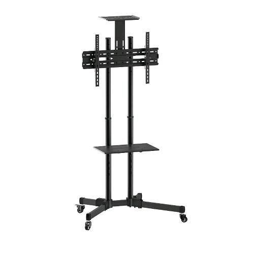 CONCEPTRONIC 650603 CARRELLO TV MULTIFUNZIONE ECONOMICO DA 37-70" REGOLAZIONE ALTEZZA RIPIANO PER COMPONENTI DVD/AV NERO