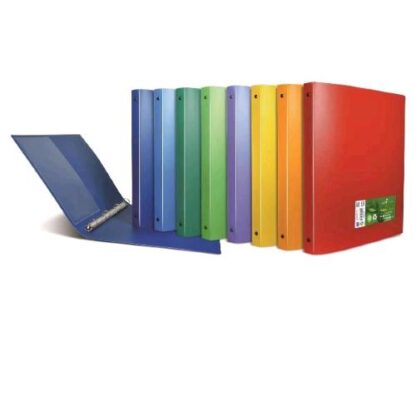 SEI ROTA TERRA RACCOGLITORE 4 ANELLI DA 17 mm IN PP RICICLATO 320X255X25 mm COLORI ASSORTITI CONF 10 Pz.