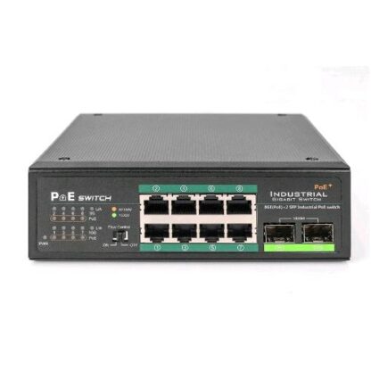 DIGITUS SWITCH INDUSTRIALE 8 PORTE GIGABIT POE+ SWITCH CON 2 X SFP UPLINK IEEE802.3AF/AT DIN RAIL INTERVALLO DI VELOCITA ESTESO