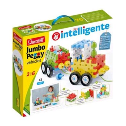 QUERCETTI JUMBO PEGGY VEHICLES GIOCO DI COSTRUZIONI CON PIASTRE E CHIODINI
