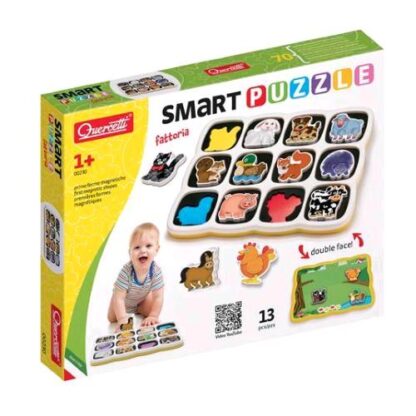 QUERCETTI SMART PUZZLE MAGNETICO DOUBLE FACE ANIMALI DA FATTORIA