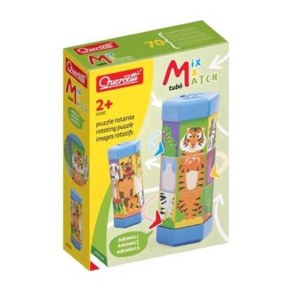 QUERCETTI TUB MIX & MATCH ANIMALI PUZZLE A TUBO ROTANTE
