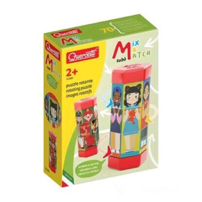 QUERCETTI TUB MIX & MATCH PERSONAGGI PUZZLE A TUBO ROTANTE