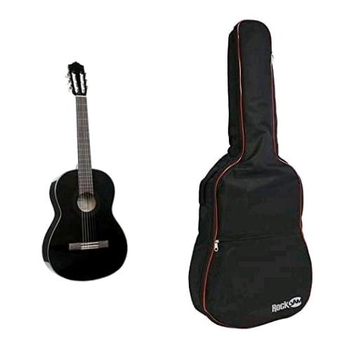 YAMAHA C40BLII CHITARRA CLASSICACHITARRA 4/4 CLASSICA IN LEGNO 65 CM SCALA DA 25 9/16" 6 CORDE IN NYLON & ROCKJAM IMBOTTITO SACCHETTO DELLA CHITARRA ACUSTICA CON MANICO E TRACOLLA NERO