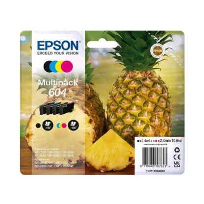 EPSON 604 CARTUCCIA INCHIOSTRO INK ORIGINALE MULTIPACK 4 COLORI NERO CIANO MAGENTA GIALLO RESA STANDARD