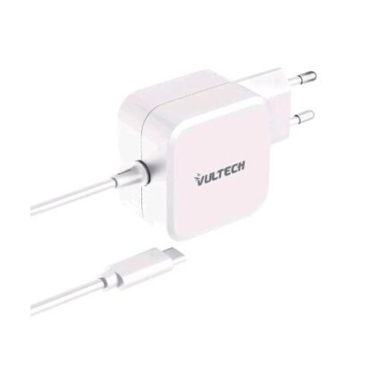 VULTECH AU-67WTC ALIMENTATORE UNIVERSALE PER NOTEBOOK E SMARTPHONE CON CONNETTORE USB-C MAX 67W TECNOLOGIA GaN BIANCO