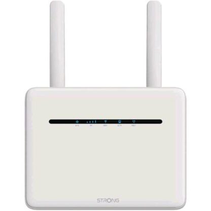 STRONG ROUTER 4G+ LTE 4 x LAN 1200 Mbps WIFI 6 2 ADATTATORI PER SCHEDE SIM 2 ANTENNE BIANCO