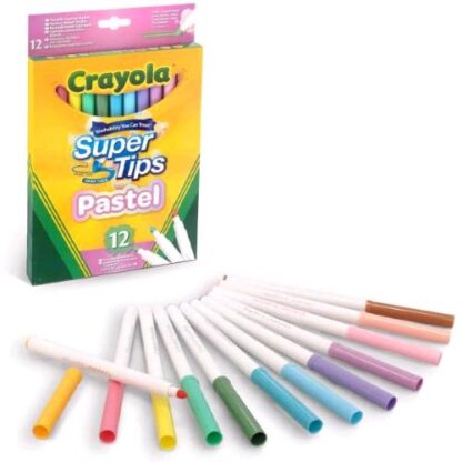 CRAYOLA SUPERTIPS PENNARELLI LAVABILI COLORI PASTELLO CONF 12 Pz.
