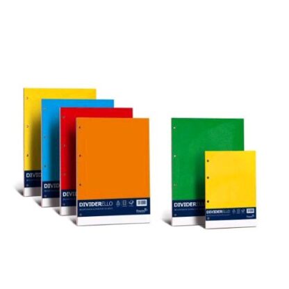 CARTOTECNICA FAVINI DIVIDERELLO DIVISORI FUSTELLATI IN CARTONCINO 220GR 220X297 mm COLORI ASSORTITI CONF 10 Pz.