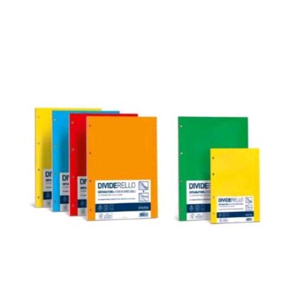 CARTOTECNICA FAVINI DIVIDERELLO DIVISORI FUSTELLATI IN CARTONCINO 220GR 160X210 mm COLORI ASSORTITI CONF 10 Pz.